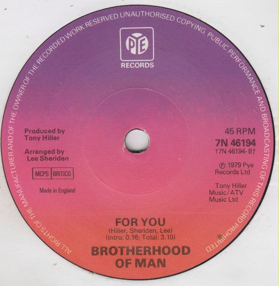 Brotherhood Of Man : Papa Louis (7", Single, Sol)