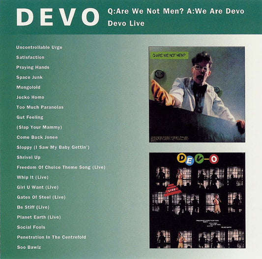 Devo : Q: Are We Not Men? A: We Are Devo / Devo Live (CD, Comp)