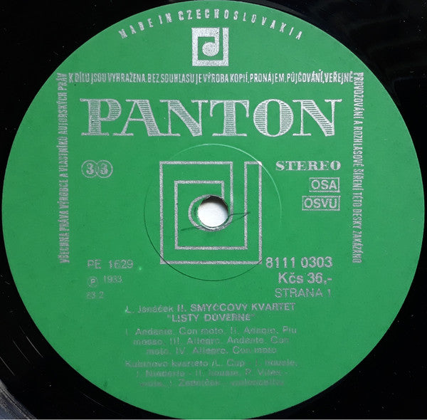 Kubínovo Kvarteto : Janacek Podesva (LP, Album)