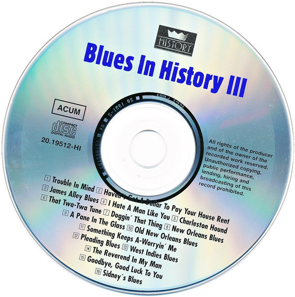 Various : Blues In History III (2xCD, Comp, RM)