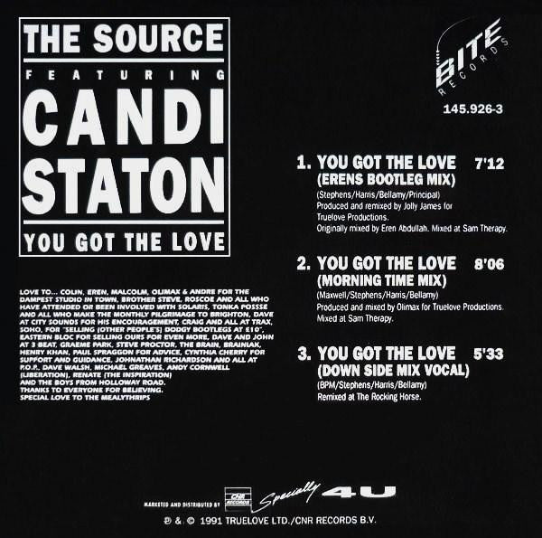 The Source Featuring Candi Staton : You Got The Love (CD, Maxi)