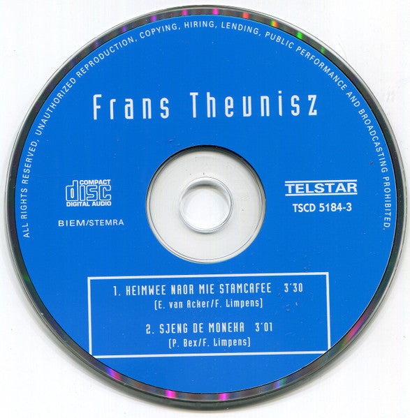 Frans Theunisz : Heimwee Noar Mie Stamcafee  (CD, Single)