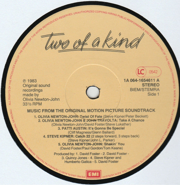 Various : Two Of A Kind -  Music From The Original Motion Picture Soundtrack (LP, Album, Gat)