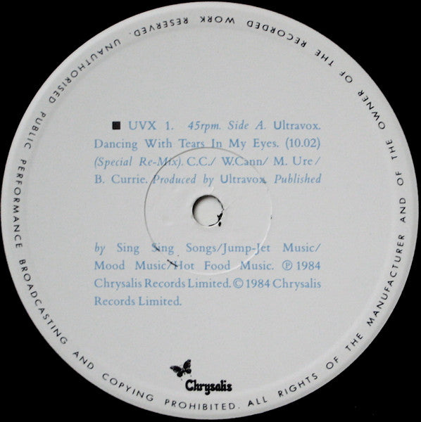 Ultravox : Dancing With Tears In My Eyes (Special Re-Mix) (12", Single, Gat)