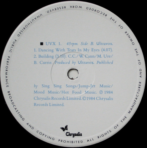 Ultravox : Dancing With Tears In My Eyes (Special Re-Mix) (12", Single, Gat)
