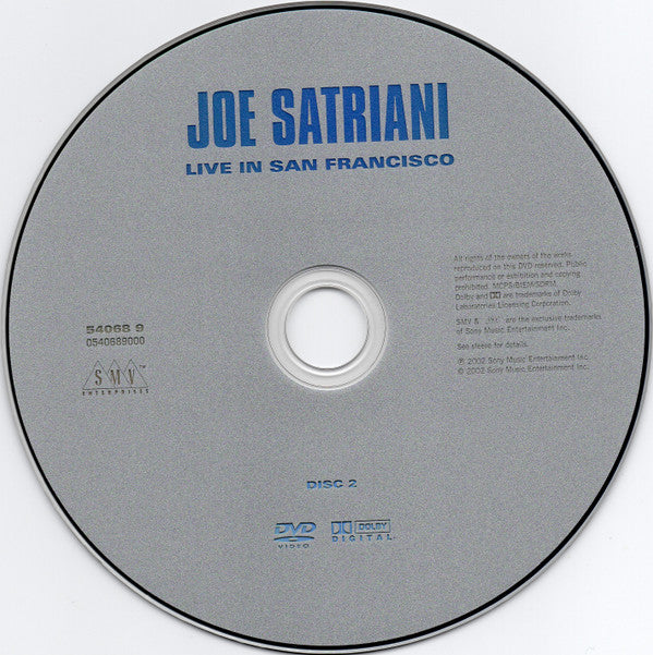 Joe Satriani : Live In San Francisco (2xDVD-V, Dol)