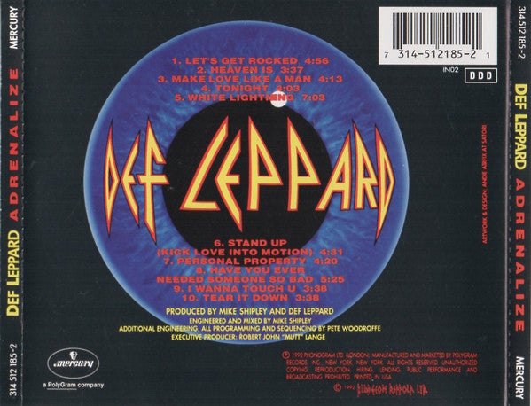 Def Leppard : Adrenalize (CD, Album)
