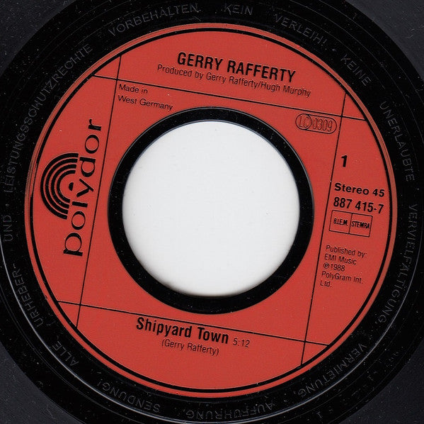 Gerry Rafferty : Shipyard Town (7", Single)
