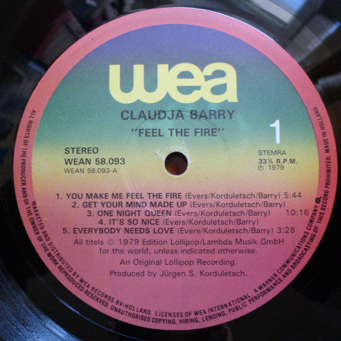 Claudja Barry : Feel The Fire (LP, Album, P/Mixed)