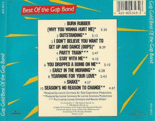 The Gap Band : Gap Gold: Best Of The Gap Band (CD, Comp, RE)