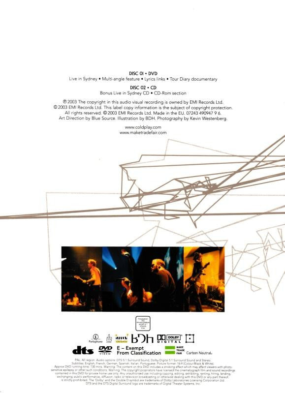 Coldplay : Live 2003 (DVD-V, PAL, Dua + CD, Album, Enh)