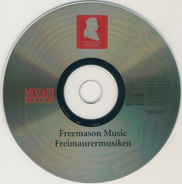 Wolfgang Amadeus Mozart : Freemason Music = Freimaurermusiken  (CD)