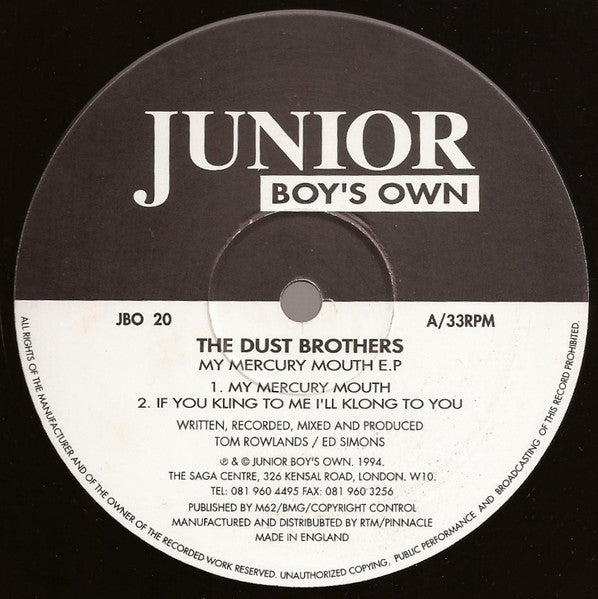 The Dust Brothers (2) : My Mercury Mouth E.P (12", EP, RP)