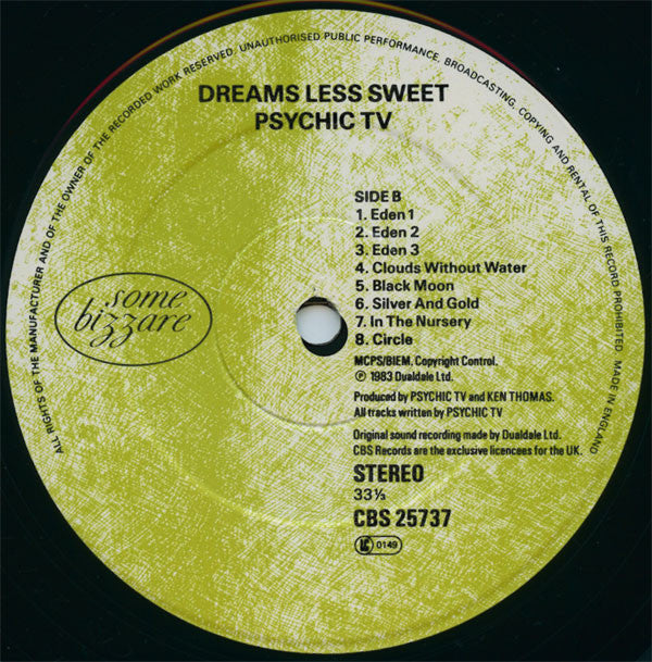 Psychic TV : Dreams Less Sweet (LP, Album)