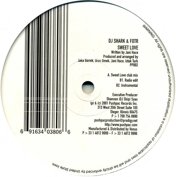 DJ Shark & Fotr : Sweet Love (12")