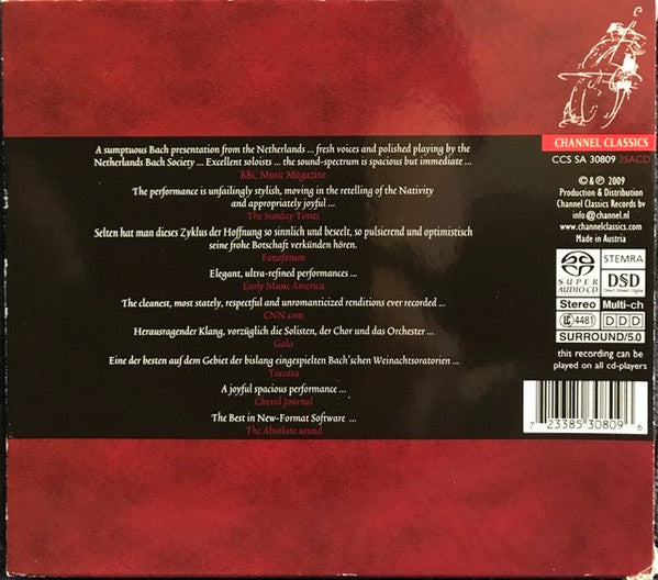 Johann Sebastian Bach / De Nederlandse Bachvereniging, Johannette Zomer, Annette Markert, Gerd Türk, Peter Harvey, Jos Van Veldhoven : Christmas Oratorio BWV 248 (2xSACD, Hybrid, Multichannel, Album, RE)