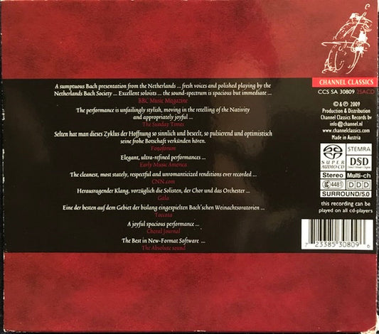 Johann Sebastian Bach / De Nederlandse Bachvereniging, Johannette Zomer, Annette Markert, Gerd Türk, Peter Harvey, Jos Van Veldhoven : Christmas Oratorio BWV 248 (2xSACD, Hybrid, Multichannel, Album, RE)