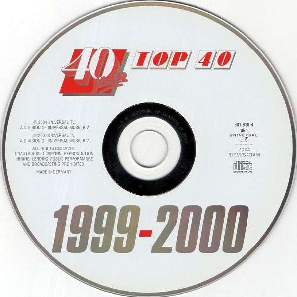 Various : 40 Jaar Top 40 - 1999-2000 (CD, Comp + DVD-V, Comp, PAL)