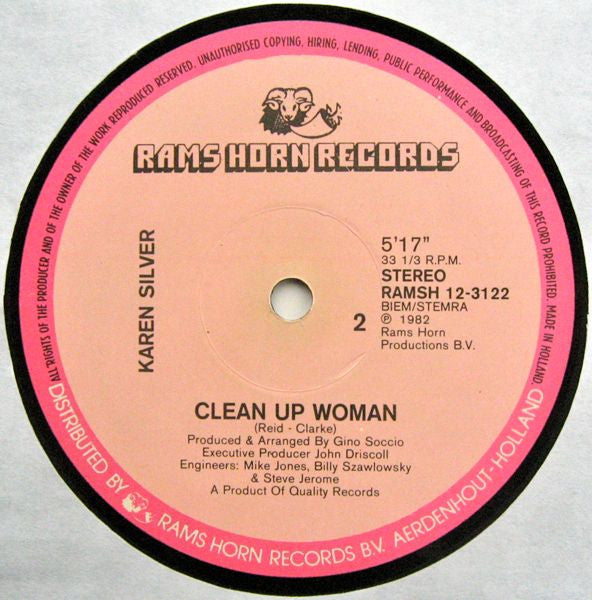 Karen Silver : Clean Up Woman (12", Single)