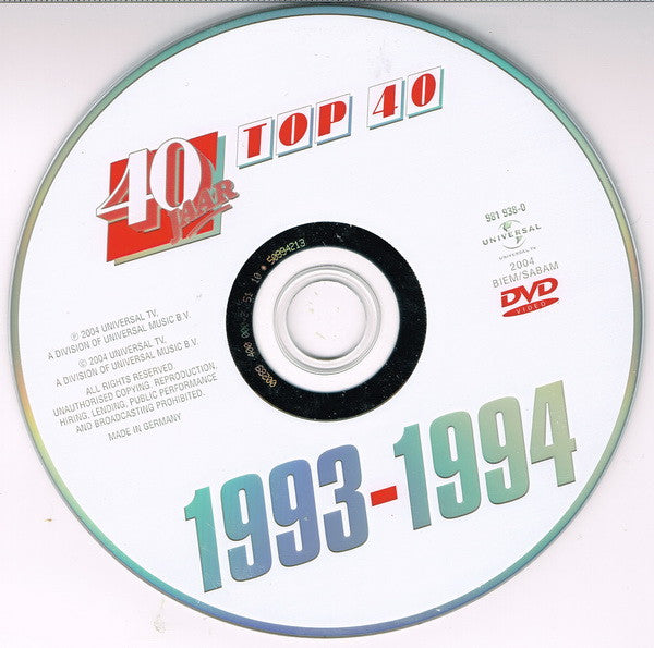 Various : 40 Jaar Top 40 - 1993-1994 (CD, Comp + DVD-V, Comp, PAL)
