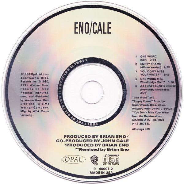 Brian Eno / John Cale : One Word (CD, Maxi)