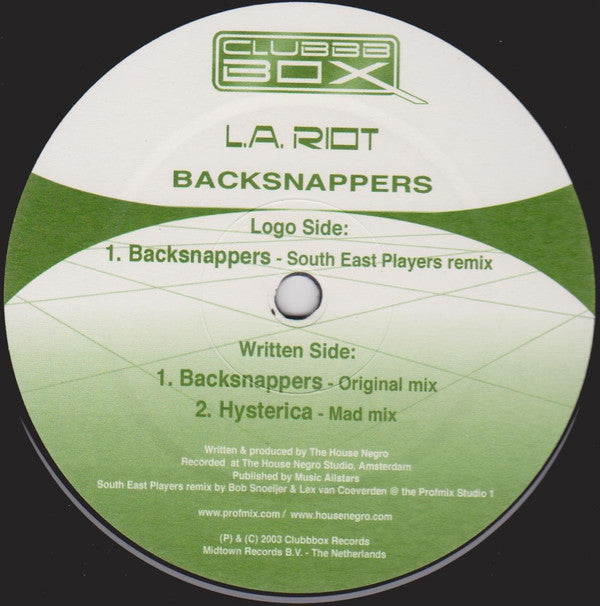 L.A. Riot : Backsnappers (12")
