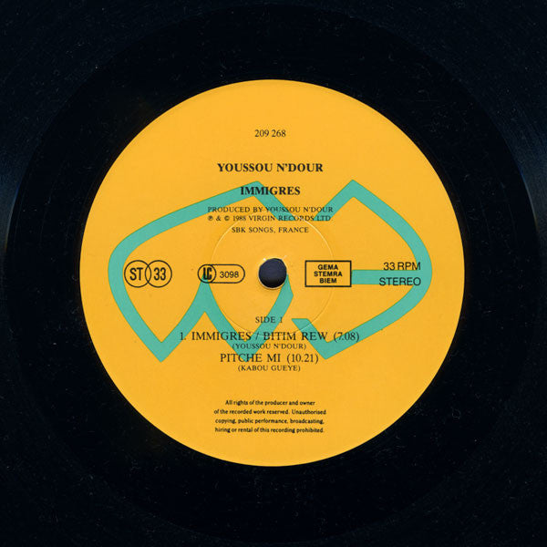 Youssou N'Dour & Le Super Etoile De Dakar : Immigrés (LP, Album)