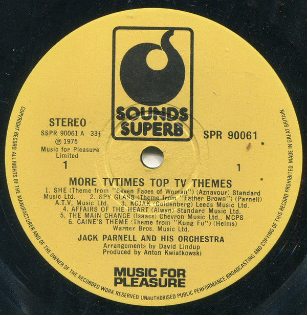 Jack Parnell & His Orchestra : More TV Times Top TV Themes (LP)