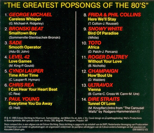 Various : The Greatest Popsongs Of The 80's (CD, Comp)