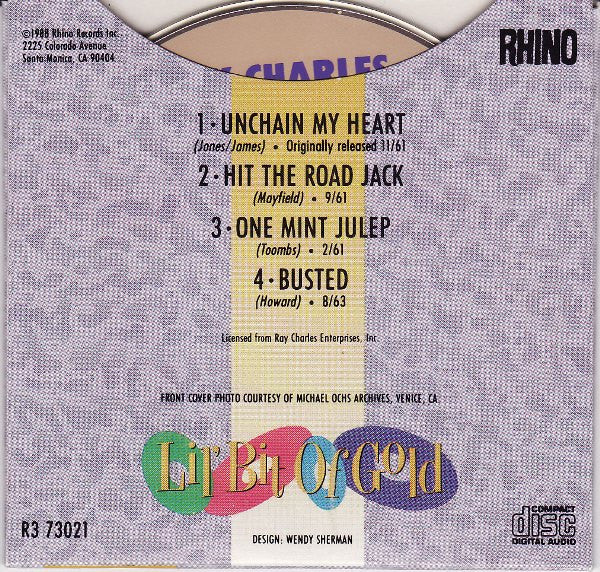 Ray Charles : Lil' Bit Of Gold (CD, Mini, Comp)