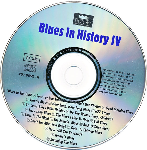 Various : Blues In History IV (2xCD, Comp, RM)