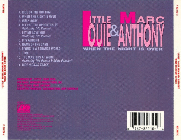 Louie Vega & Marc Anthony : When The Night Is Over (CD, Album)