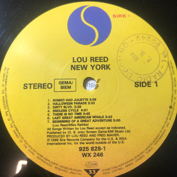 Lou Reed : New York (LP, Album)