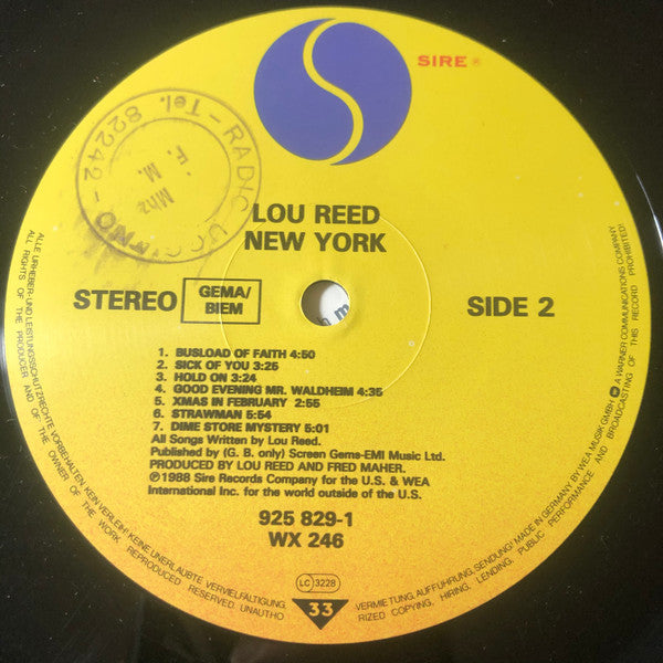 Lou Reed : New York (LP, Album)