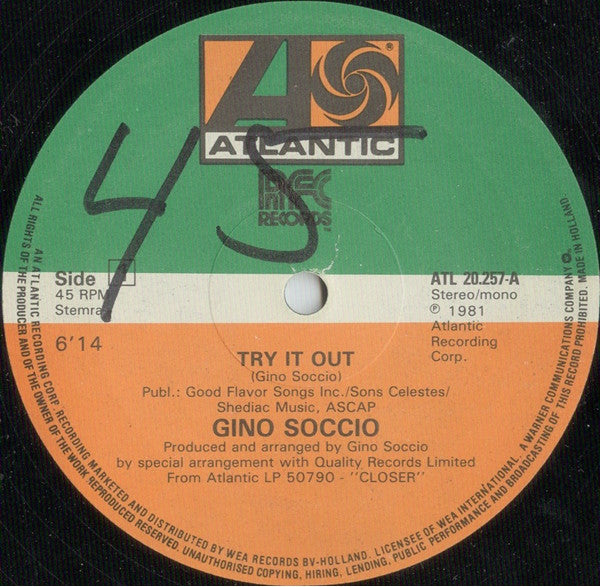 Gino Soccio : Try It Out (12")