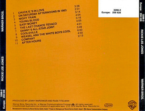 Rickie Lee Jones : Rickie Lee Jones (CD, Album, RE, Tar)