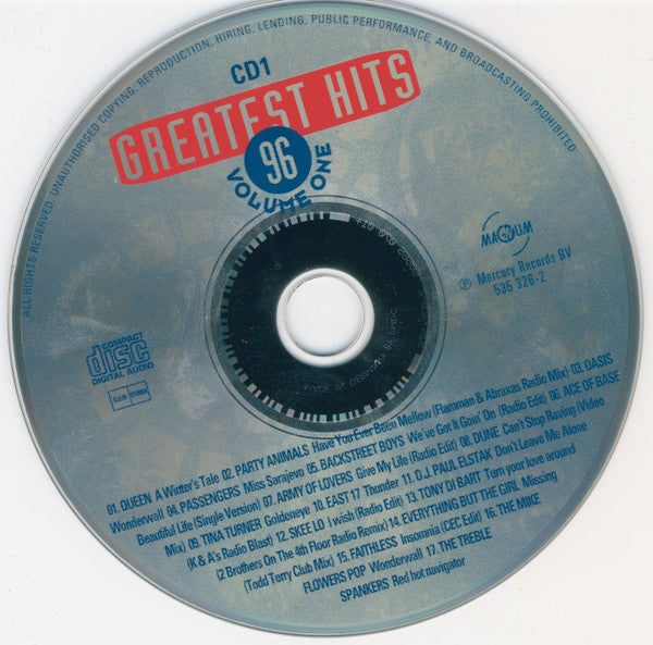 Various : Greatest Hits 96 Volume One (2xCD, Comp)