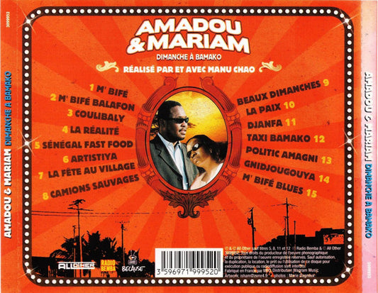 Amadou & Mariam : Dimanche À Bamako (CD, Album, RP)