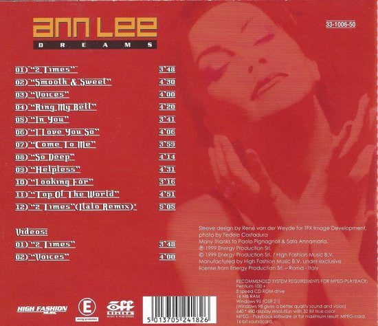 Ann Lee : Dreams (CD, Album, Enh)