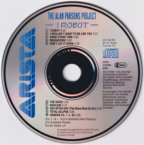 The Alan Parsons Project : I Robot (CD, Album, RE)