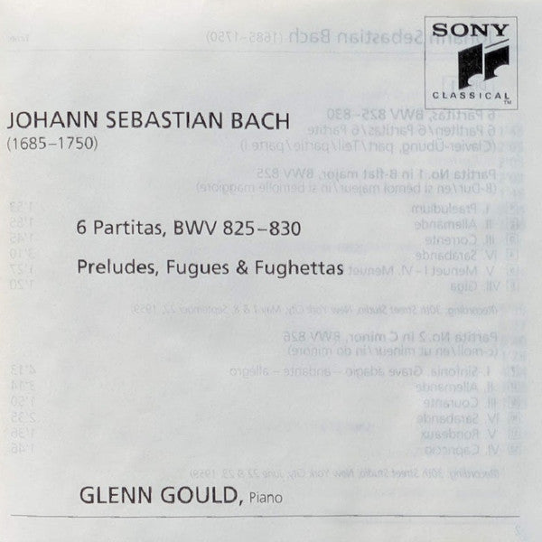 Johann Sebastian Bach, Glenn Gould : Partitas BWV 825–830, Preludes & Fugues (2xCD, Comp, RE, RM)