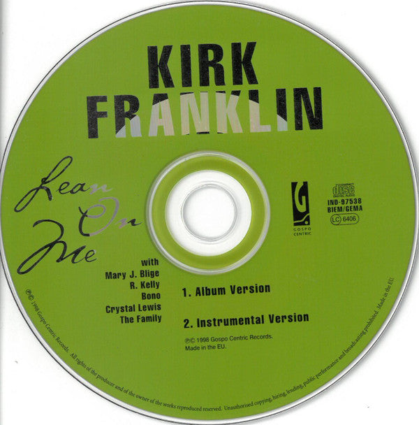 Kirk Franklin : Lean On Me (CD, Single)