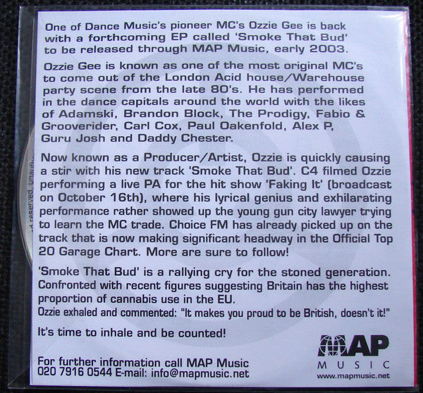 Ozzie Gee & DJ Rapid (2) : Smoke That Bud E.P. (CDr, Promo)