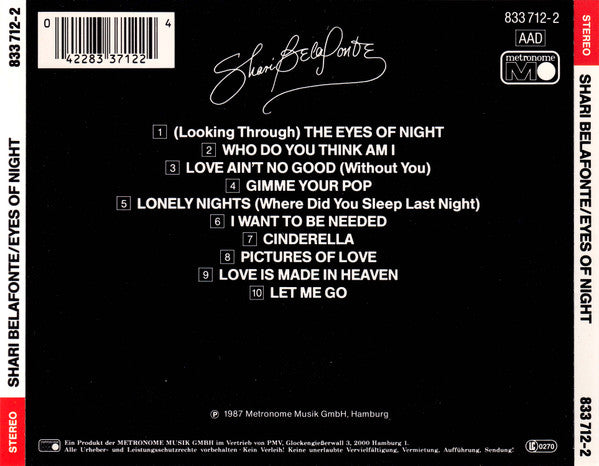 Shari Belafonte : Eyes Of Night (CD, Album)