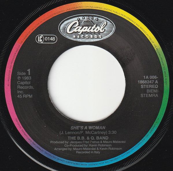 The Brooklyn, Bronx & Queens Band : She's A Woman (7")