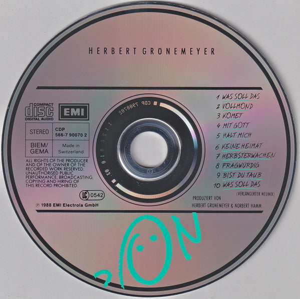 Herbert Grönemeyer : Ö (CD, Album)