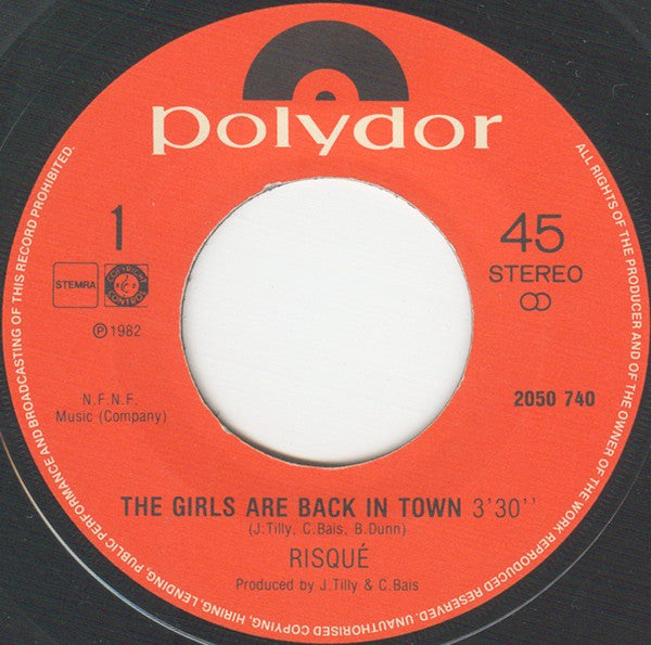 Risqué (2) : The Girls Are Back In Town (7", Single)