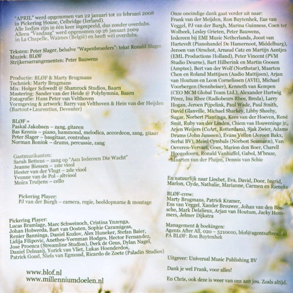 Bløf : April (Pickering Sessies Deel 2) (CD, Album, Enh, Sup)