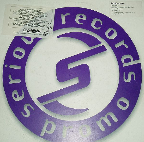 Blue Adonis : Disco Cop (12", Promo, W/Lbl)
