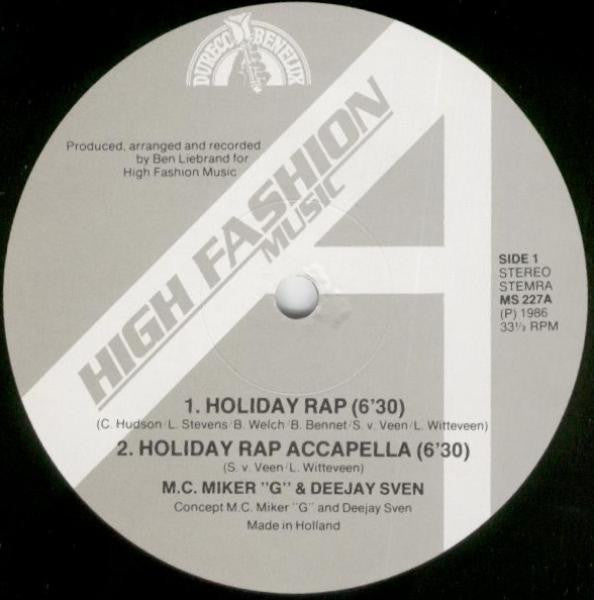 MC Miker G. & DJ Sven : Holiday Rap (12", Single)